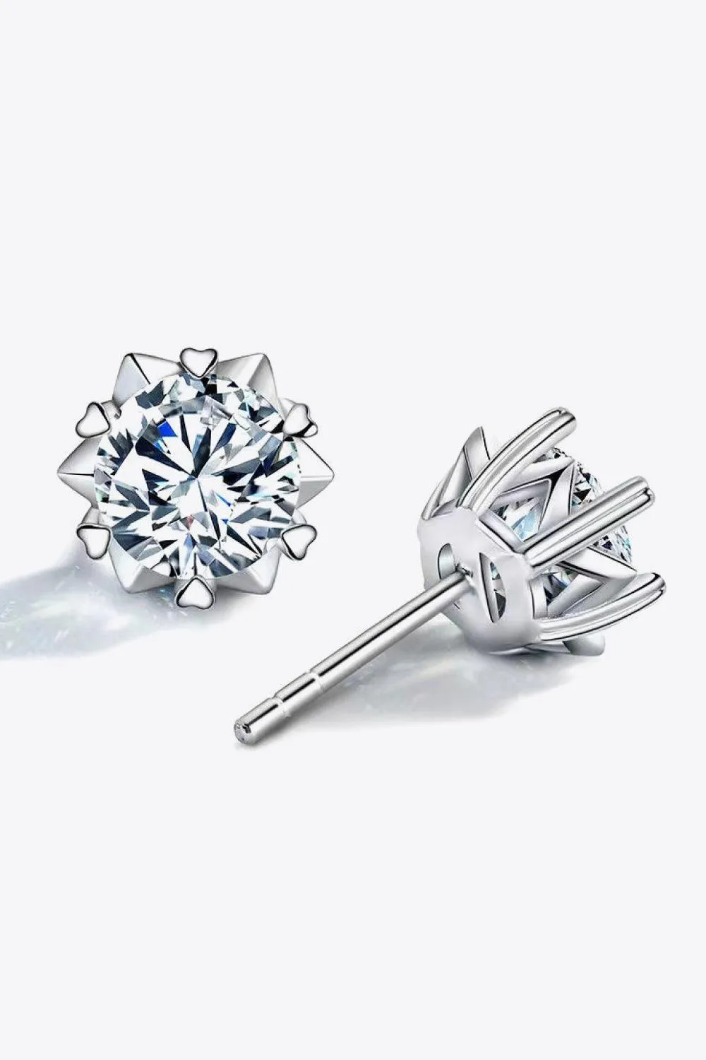 Luxurious Shine 4 Carat Moissanite Stud Earrings