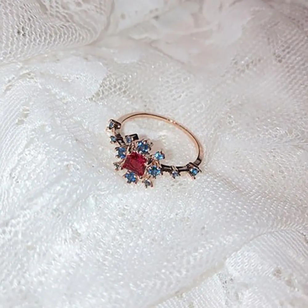 Magical and Delicate Rhinestone Heart and Flower Rings