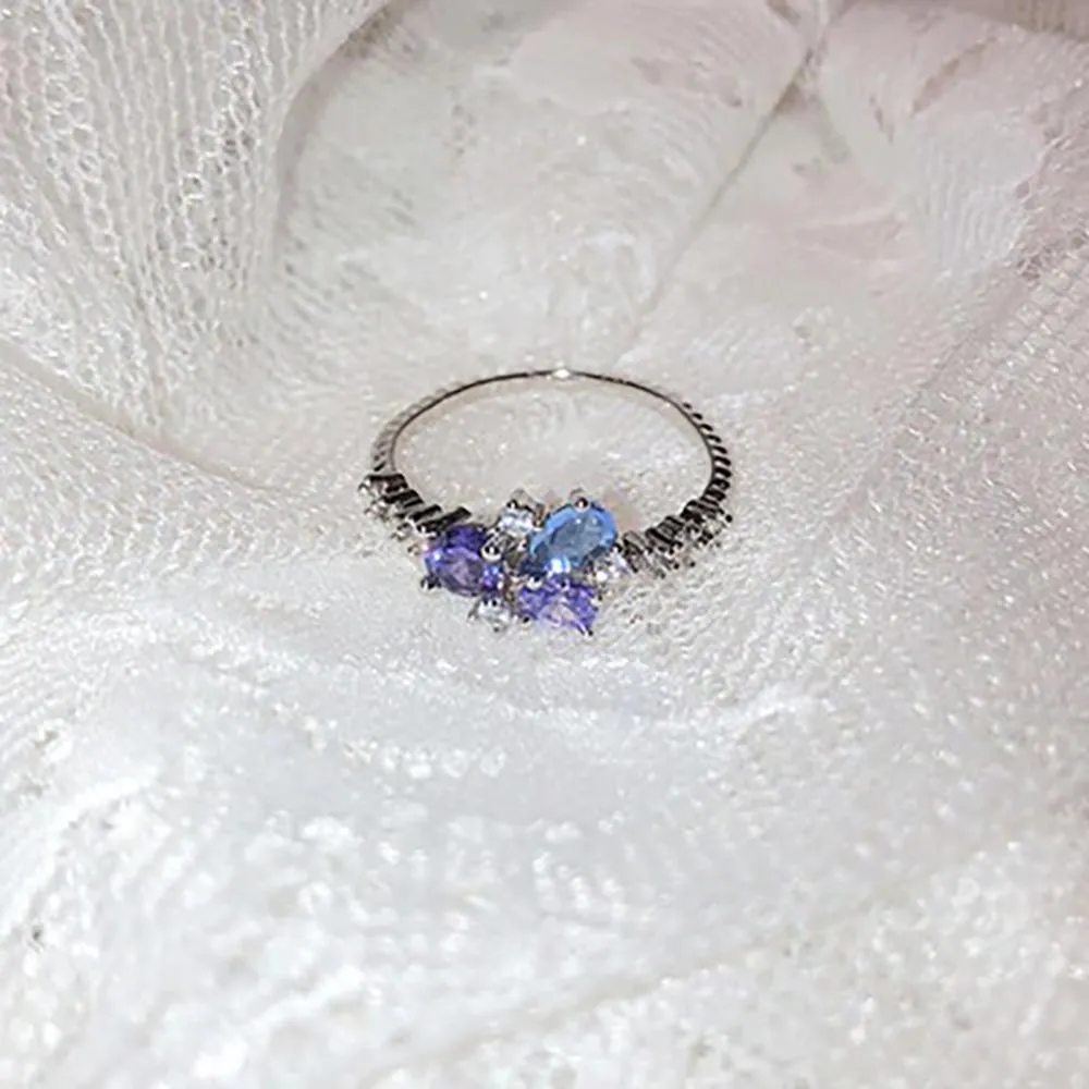 Magical and Delicate Rhinestone Heart and Flower Rings