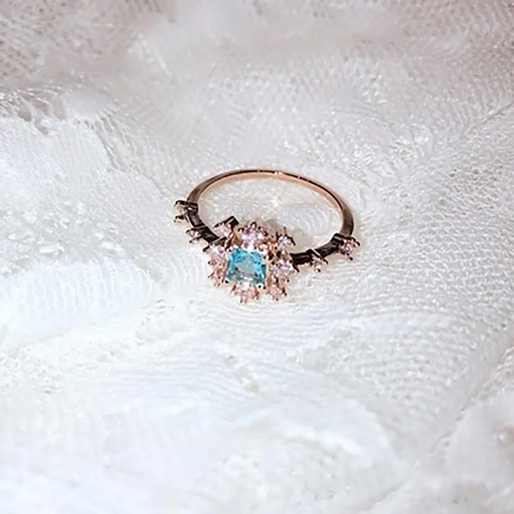 Magical and Delicate Rhinestone Heart and Flower Rings