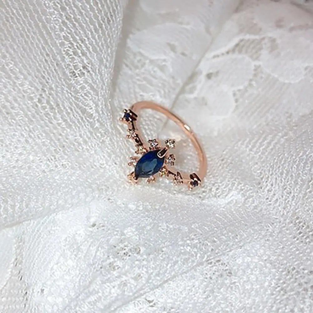Magical and Delicate Rhinestone Heart and Flower Rings