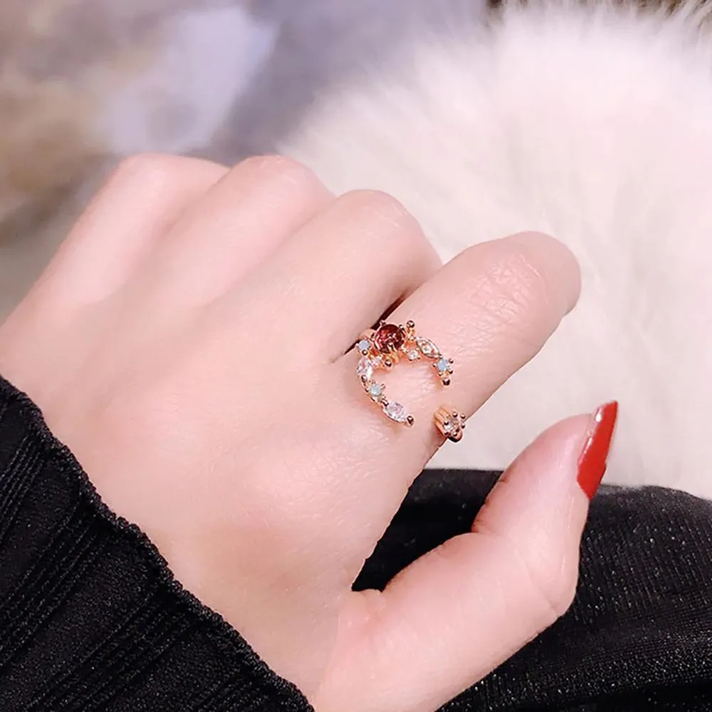 Magical and Delicate Rhinestone Heart and Flower Rings
