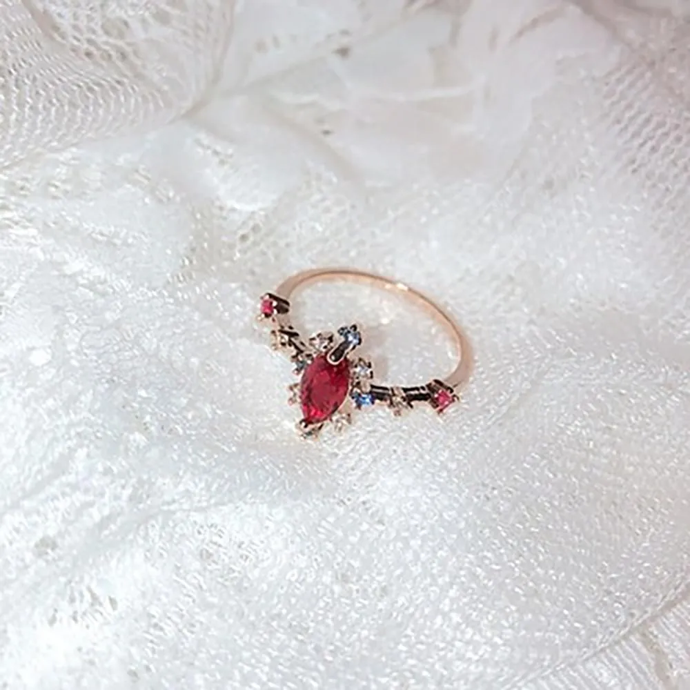 Magical and Delicate Rhinestone Heart and Flower Rings