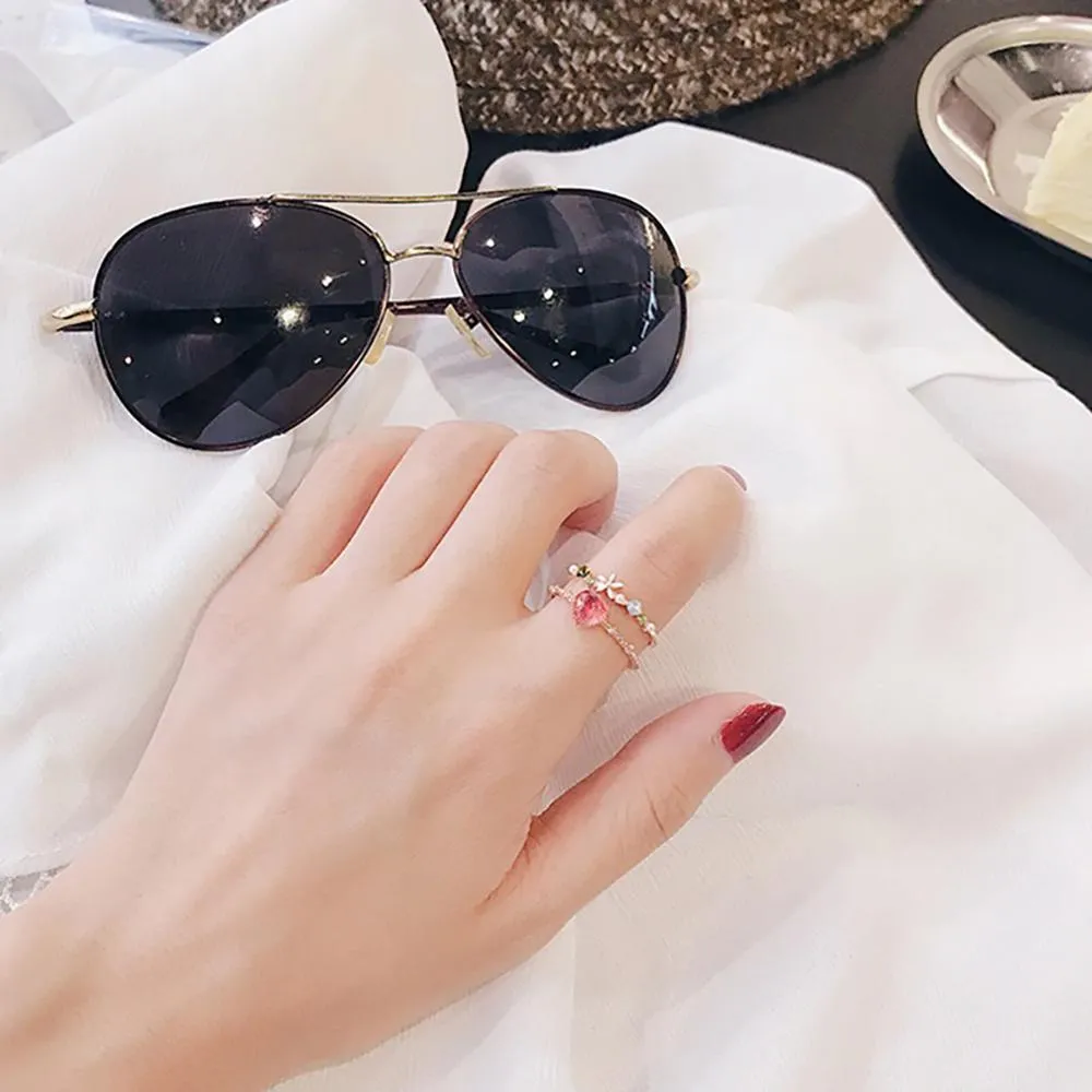 Magical and Delicate Rhinestone Heart and Flower Rings