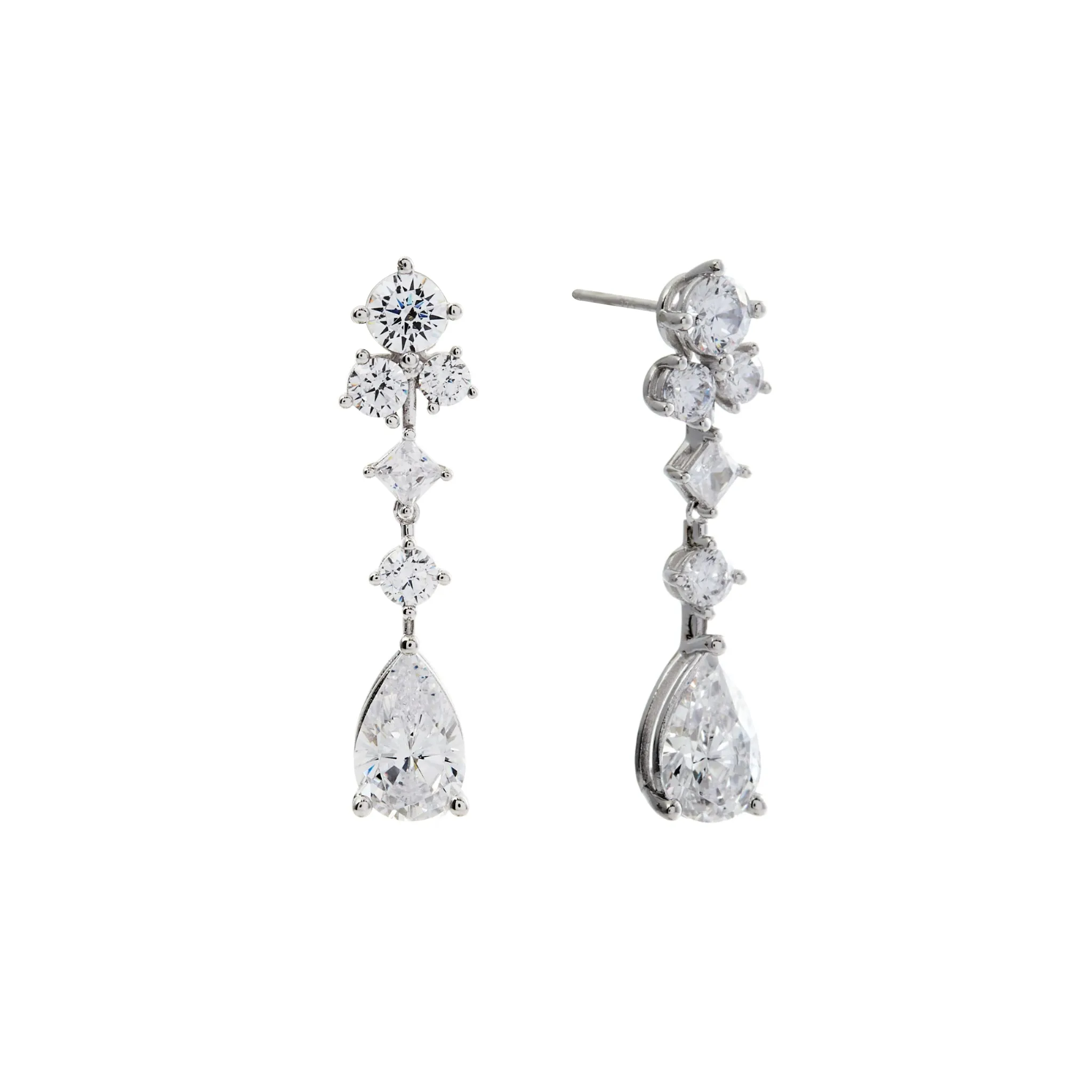 Marta Rhodium Chandelier Earrings