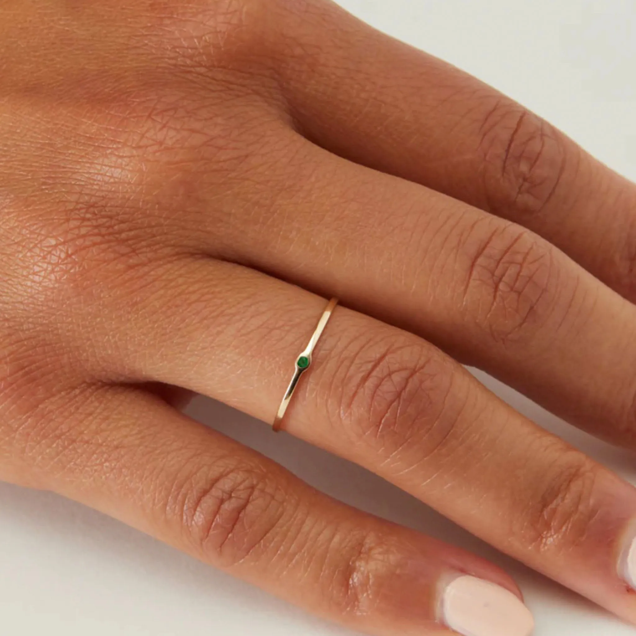 Memory Ring with Emerald