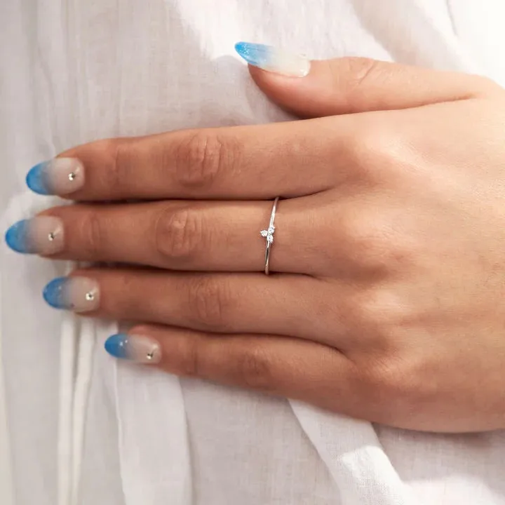 Midsummer Star Delicate Starburst Ring - White Topaz