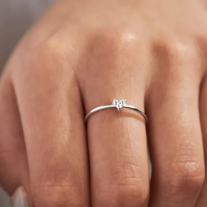 Midsummer Star Delicate Starburst Ring - White Topaz