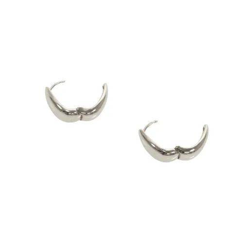 Mini Droplet Hinged Hoop Earrings - Silver