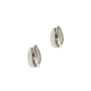 Mini Droplet Hinged Hoop Earrings - Silver
