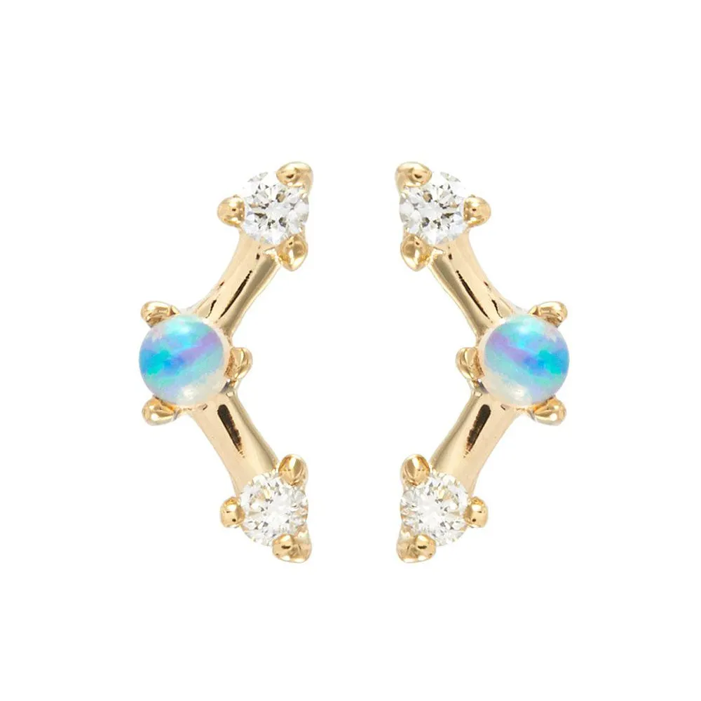 Mini Three Step Point Earrings