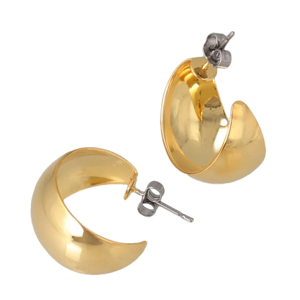 Mirror-Finish Chunky Curl Earrings