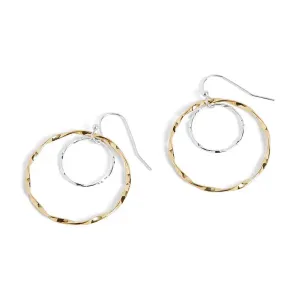 Mixed Metal Double Wavy Hoop Earrings