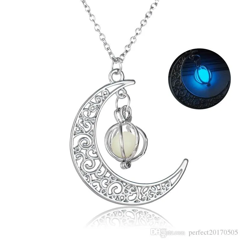 Moon Glowing Luminous Stone Pendant Necklace Gifts