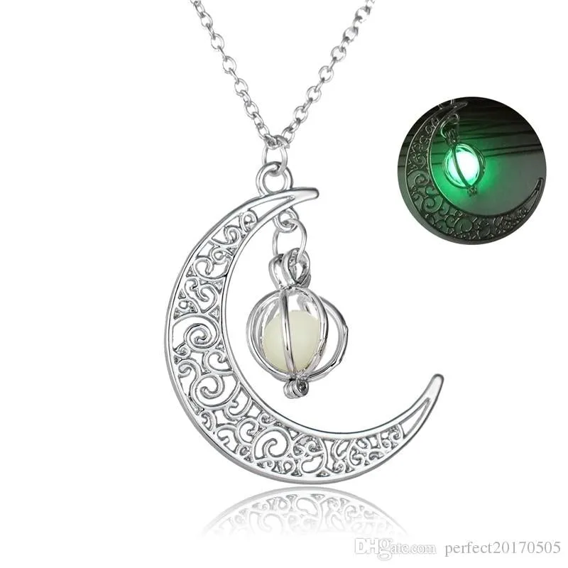 Moon Glowing Luminous Stone Pendant Necklace Gifts