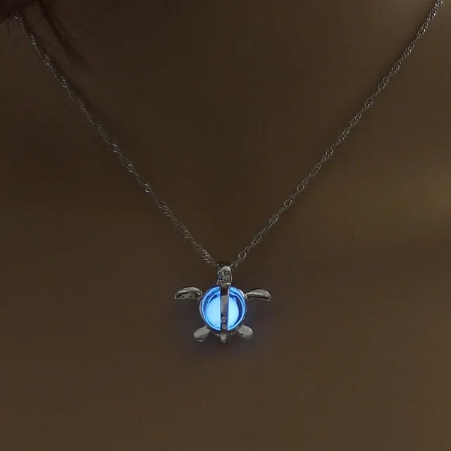 Moon Glowing Necklace Gem Charm Jewelry Silver Plated for Women