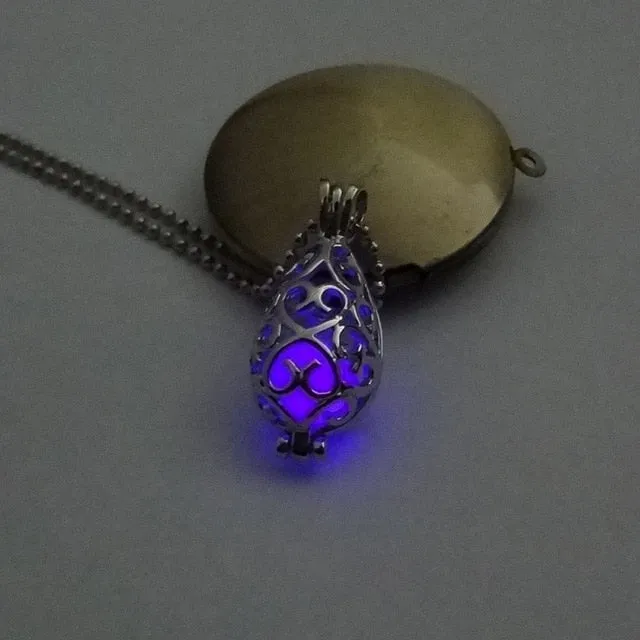 Moon Glowing Necklace Gem Charm Jewelry Silver Plated for Women