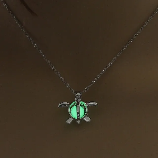 Moon Glowing Necklace Gem Charm Jewelry Silver Plated for Women
