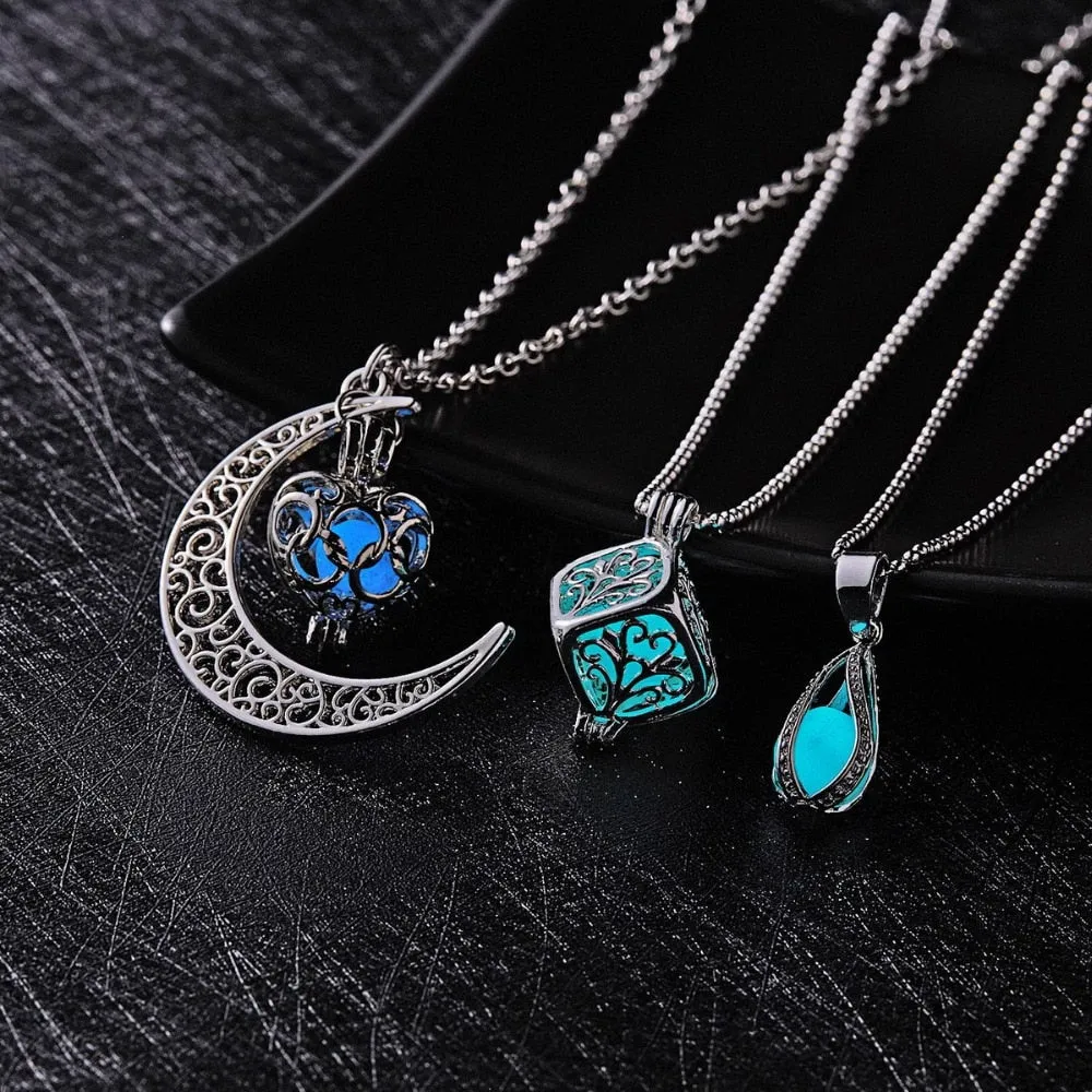 Moon Square Heart Necklaces