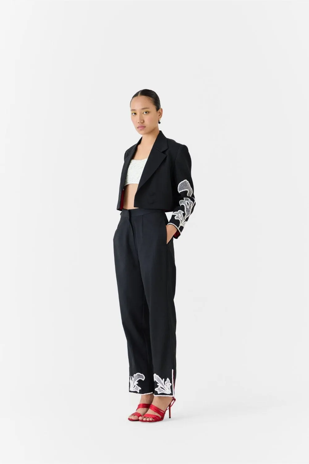 MOONSTONE CROP BLAZER & TROUSERS CO-ORD