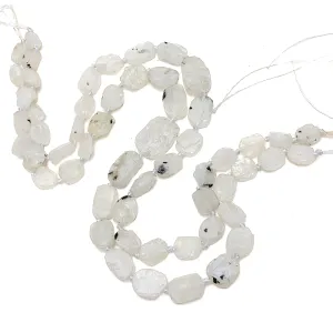 Moonstone Rough Oval Coins Bead Strand