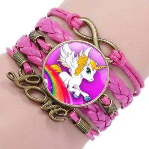 Multi-layer Unicorn Braided Girls Charm Friendship Bracelets