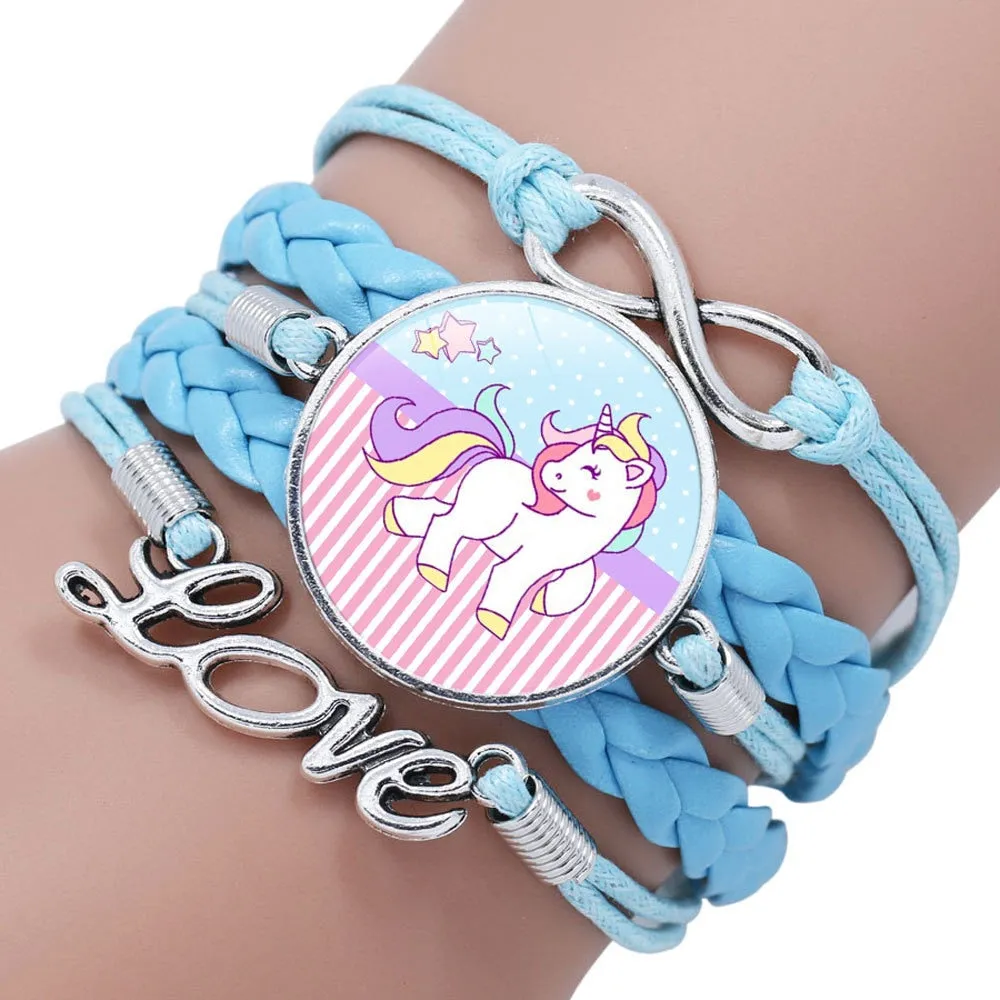 Multi-layer Unicorn Braided Girls Charm Friendship Bracelets