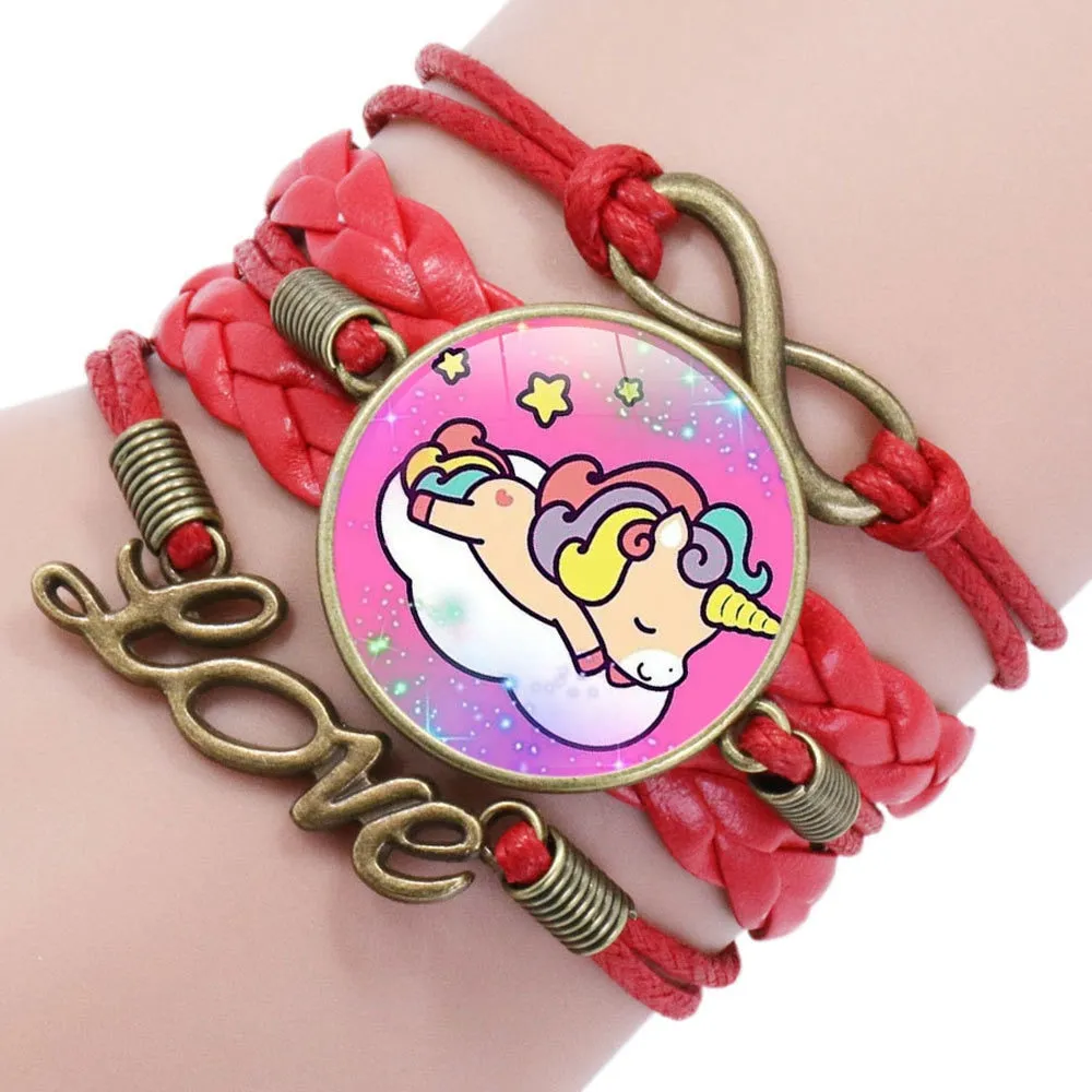 Multi-layer Unicorn Braided Girls Charm Friendship Bracelets