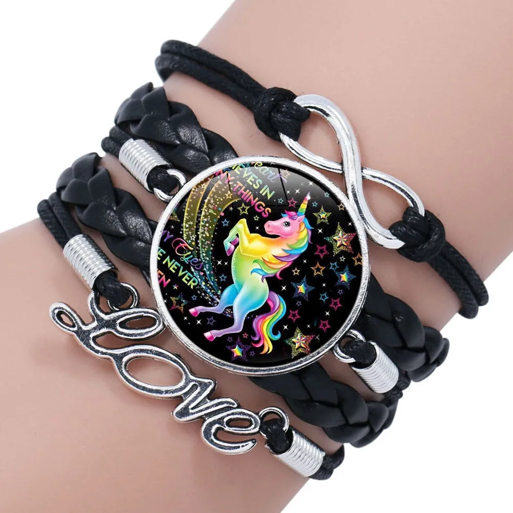 Multi-layer Unicorn Braided Girls Charm Friendship Bracelets