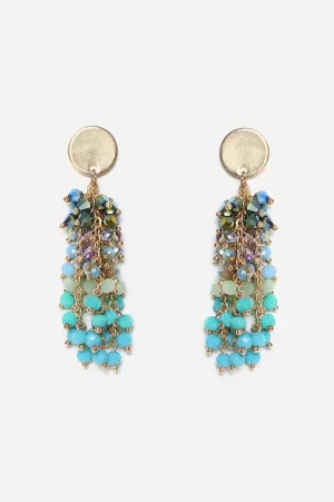 Multicoloured Bead Work Contemporary Earrings