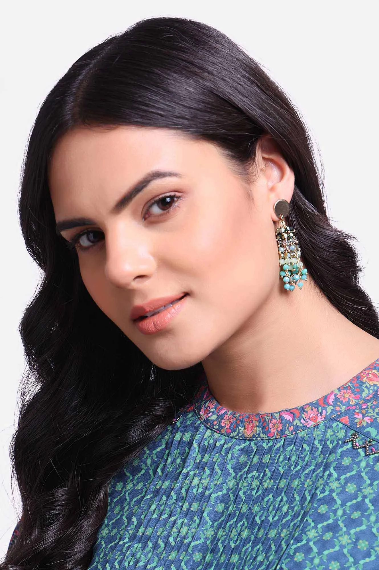 Multicoloured Bead Work Contemporary Earrings