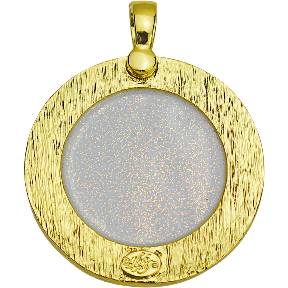 Mystic Fairy Seaview Moon Foldover Pendant (Goldtone/Iridis)