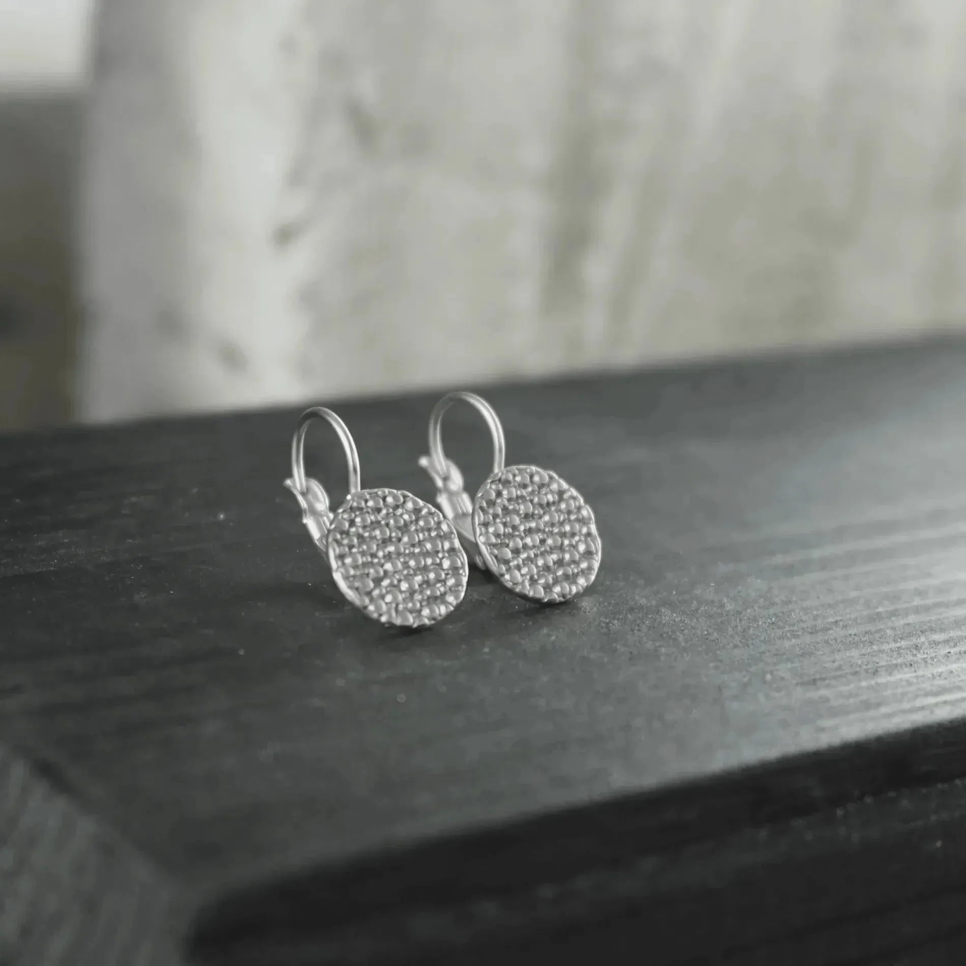Nostalgia Diagonal French Hook Earring Silver Plating