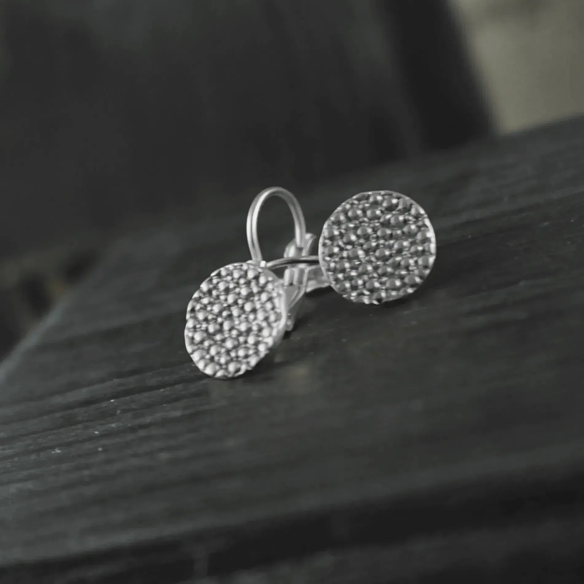 Nostalgia Diagonal French Hook Earring Silver Plating