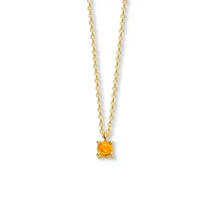 November Birthstone Necklace 14K Yellow Gold