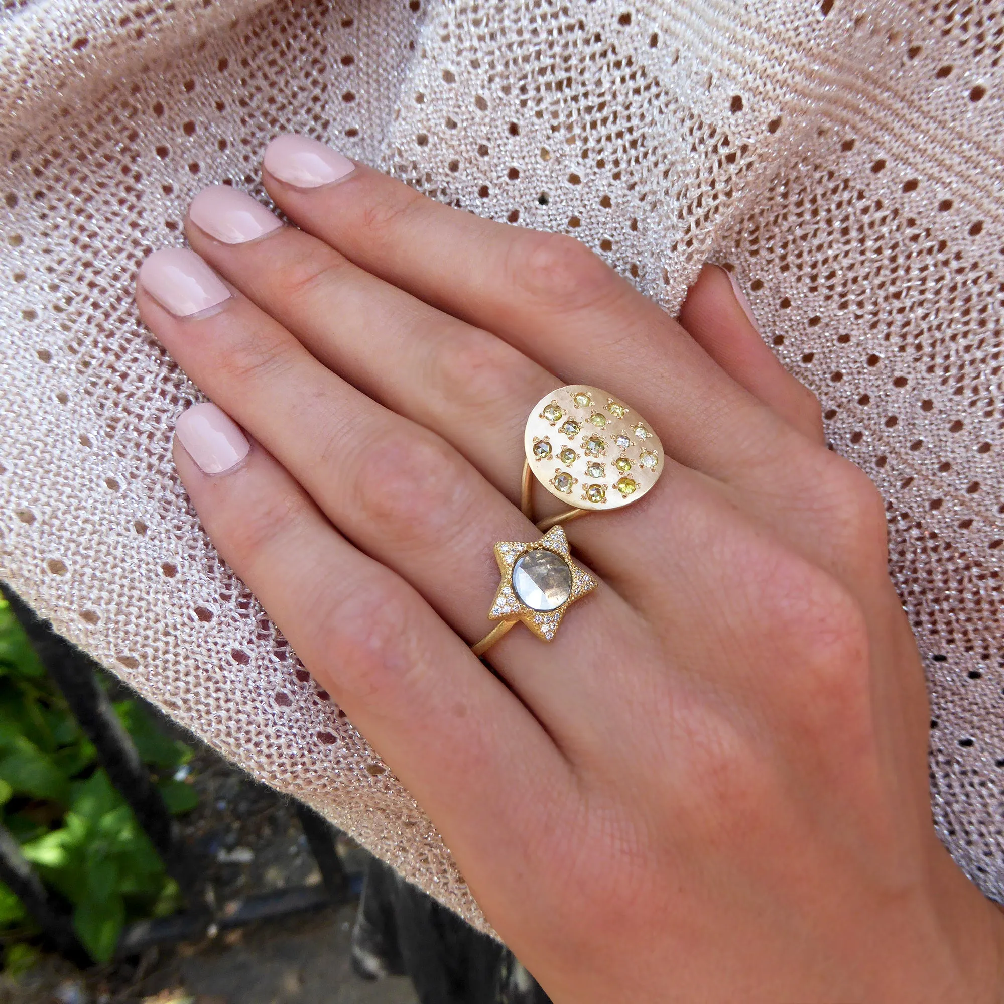 Orbital Diamond Ring in Yellow Gold