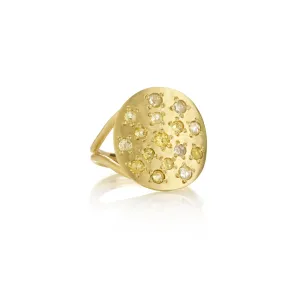 Orbital Diamond Ring in Yellow Gold