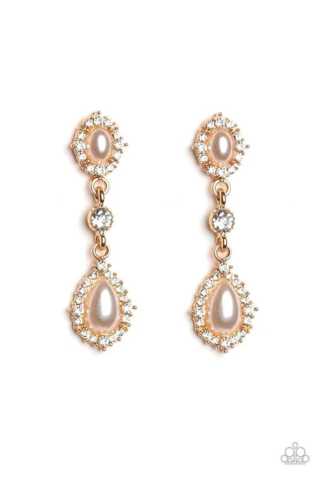 Paparazzi Earring ~ All-GLOWING - Gold