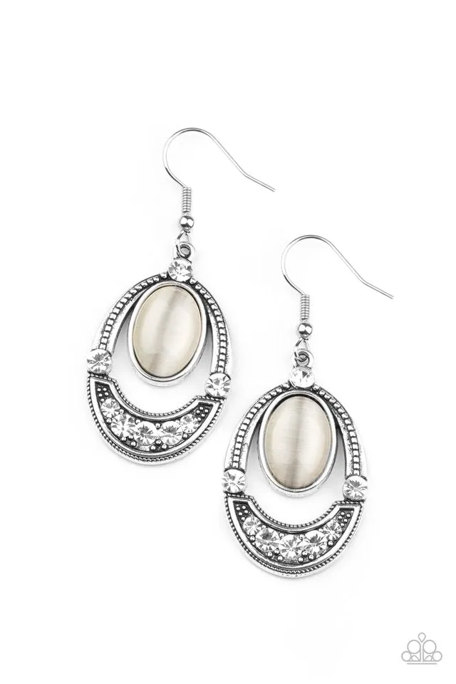 Paparazzi Earring ~ Serene Shimmer - White
