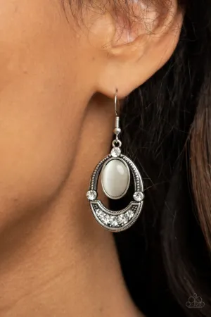 Paparazzi Earring ~ Serene Shimmer - White