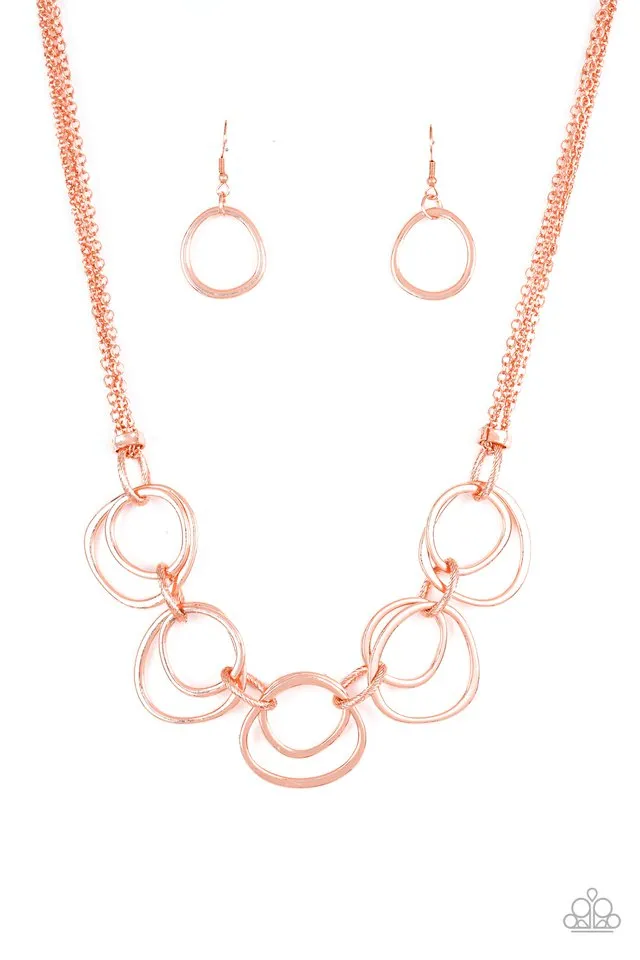 Paparazzi Necklace ~ Asymmetrical Adornment - Copper