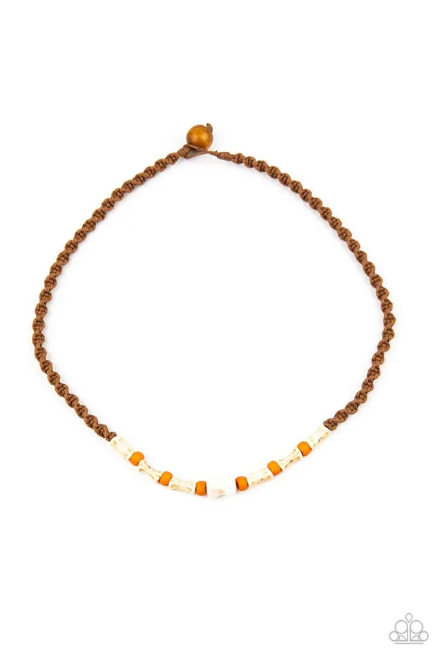 Paparazzi Necklace ~ Beach Shark - Orange