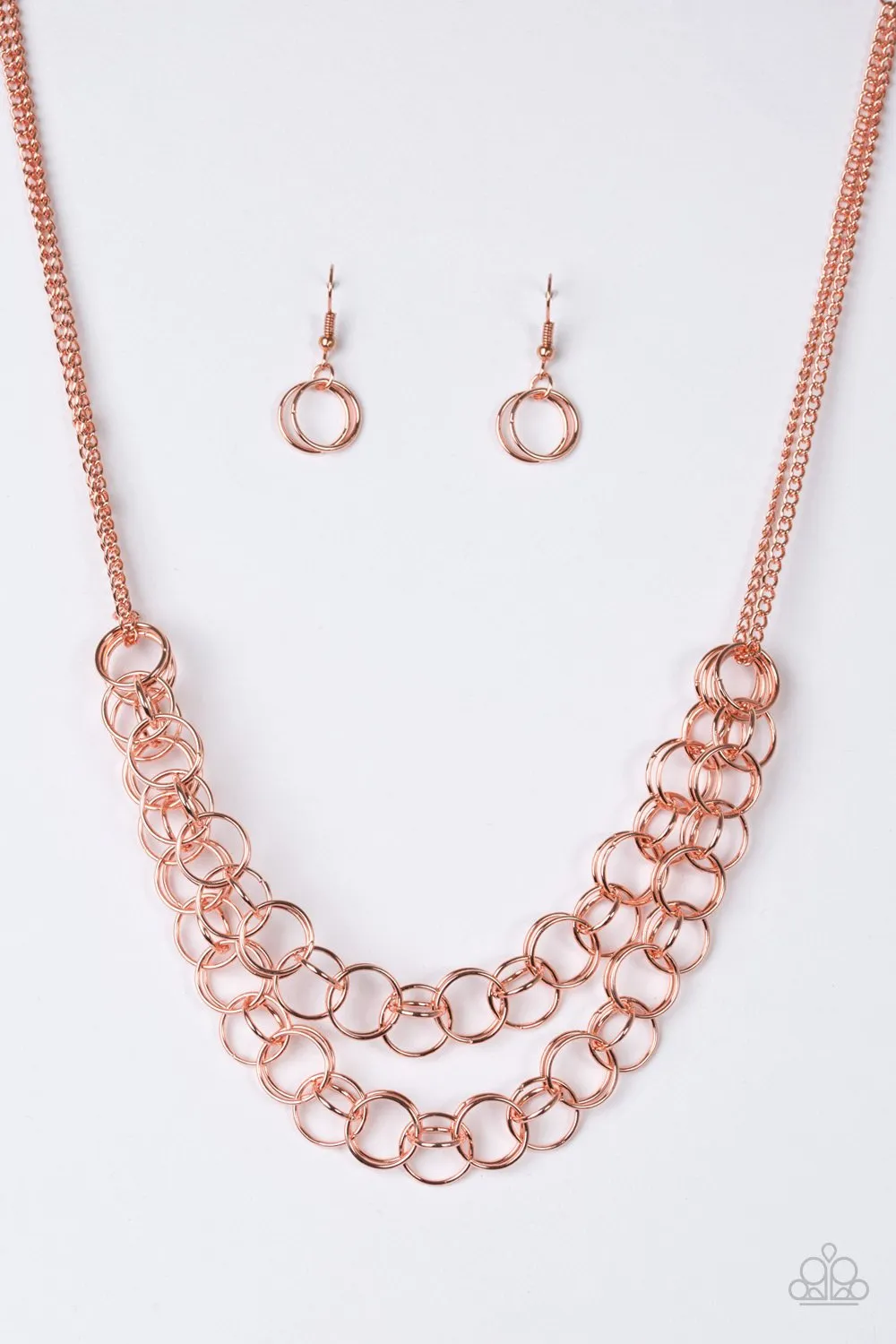 Paparazzi Necklace ~ Circus Tent Tango - Copper