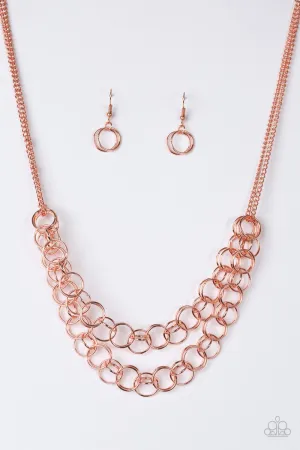 Paparazzi Necklace ~ Circus Tent Tango - Copper