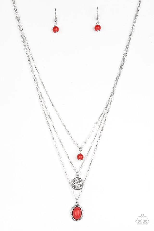Paparazzi Necklace ~ Southern Roots - Red