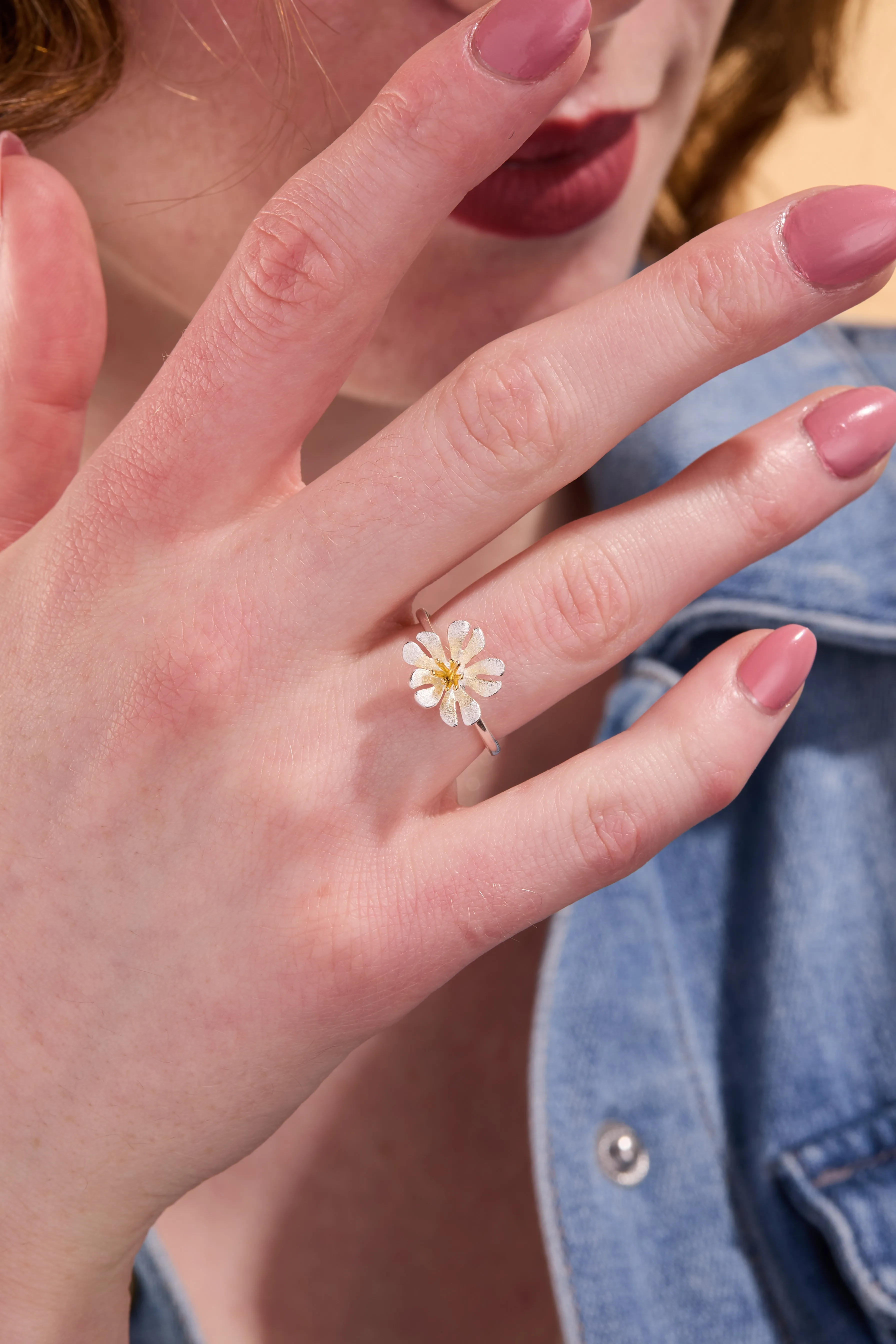 Parijatak silver adjustable ring W.