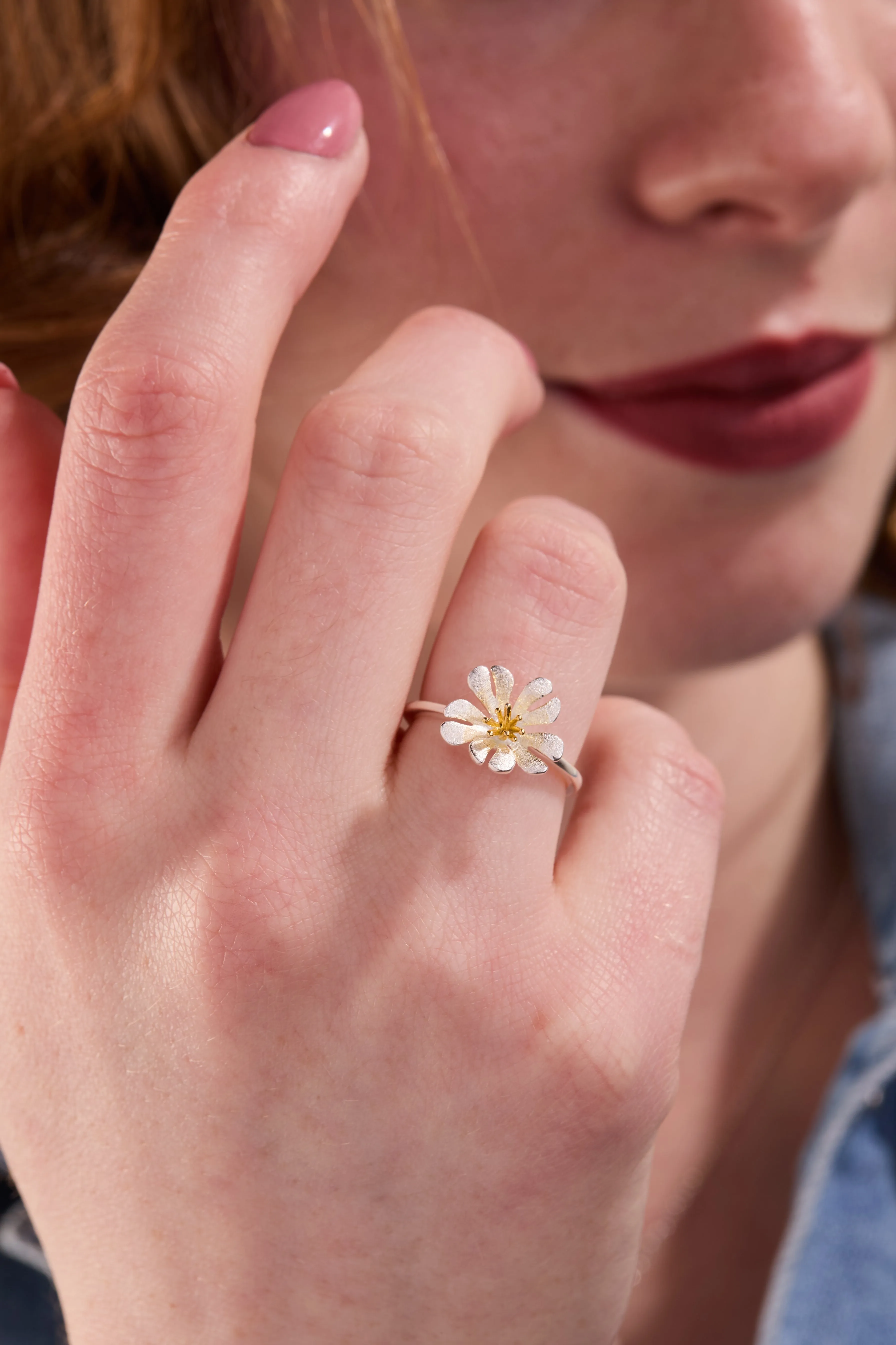 Parijatak silver adjustable ring W.