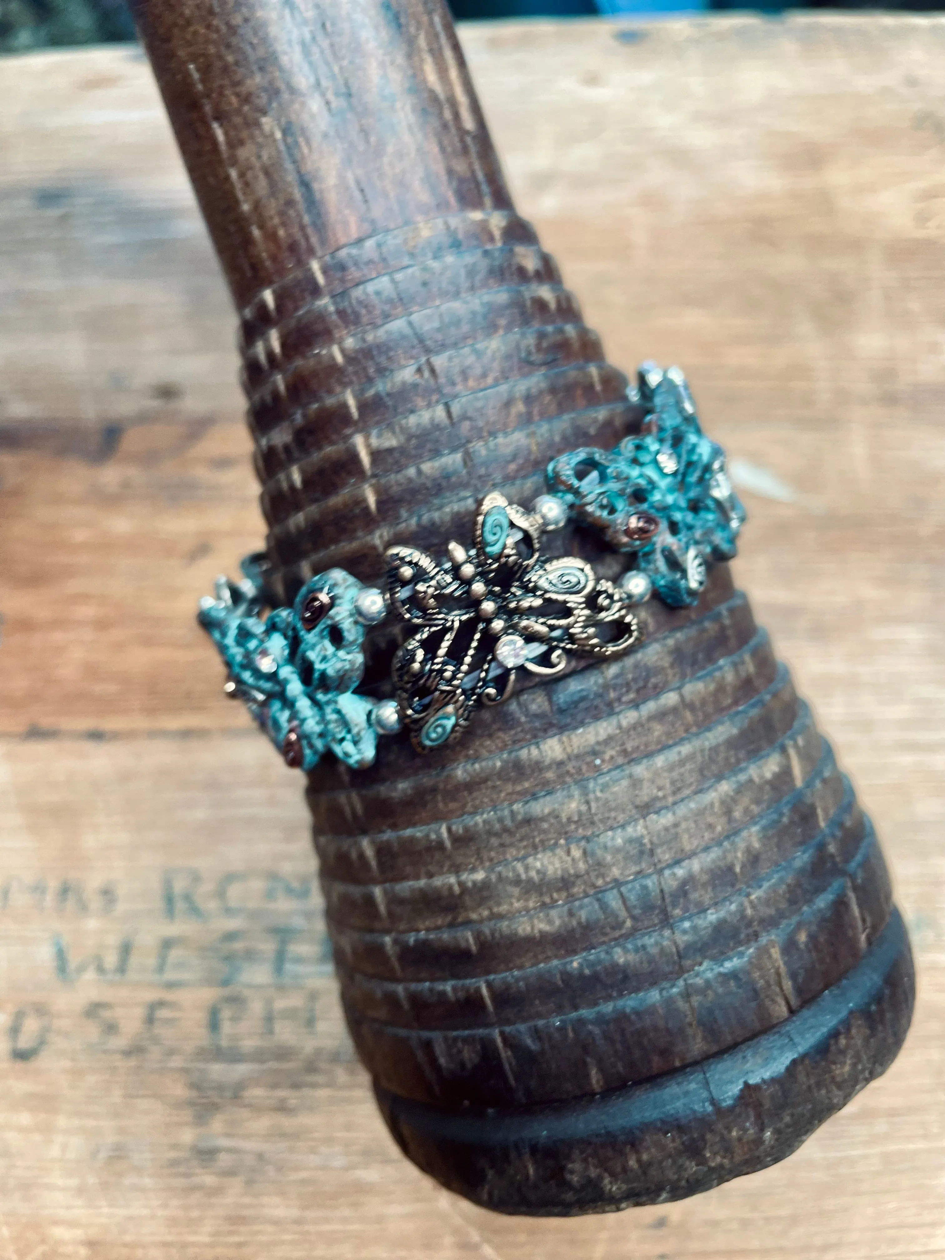 Patina Butterfly Stretch Bracelet