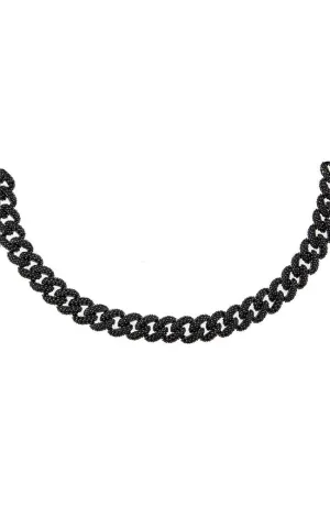 Pave Chain Link Choker Onyx
