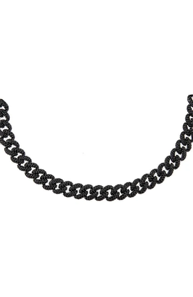 Pave Chain Link Choker Onyx